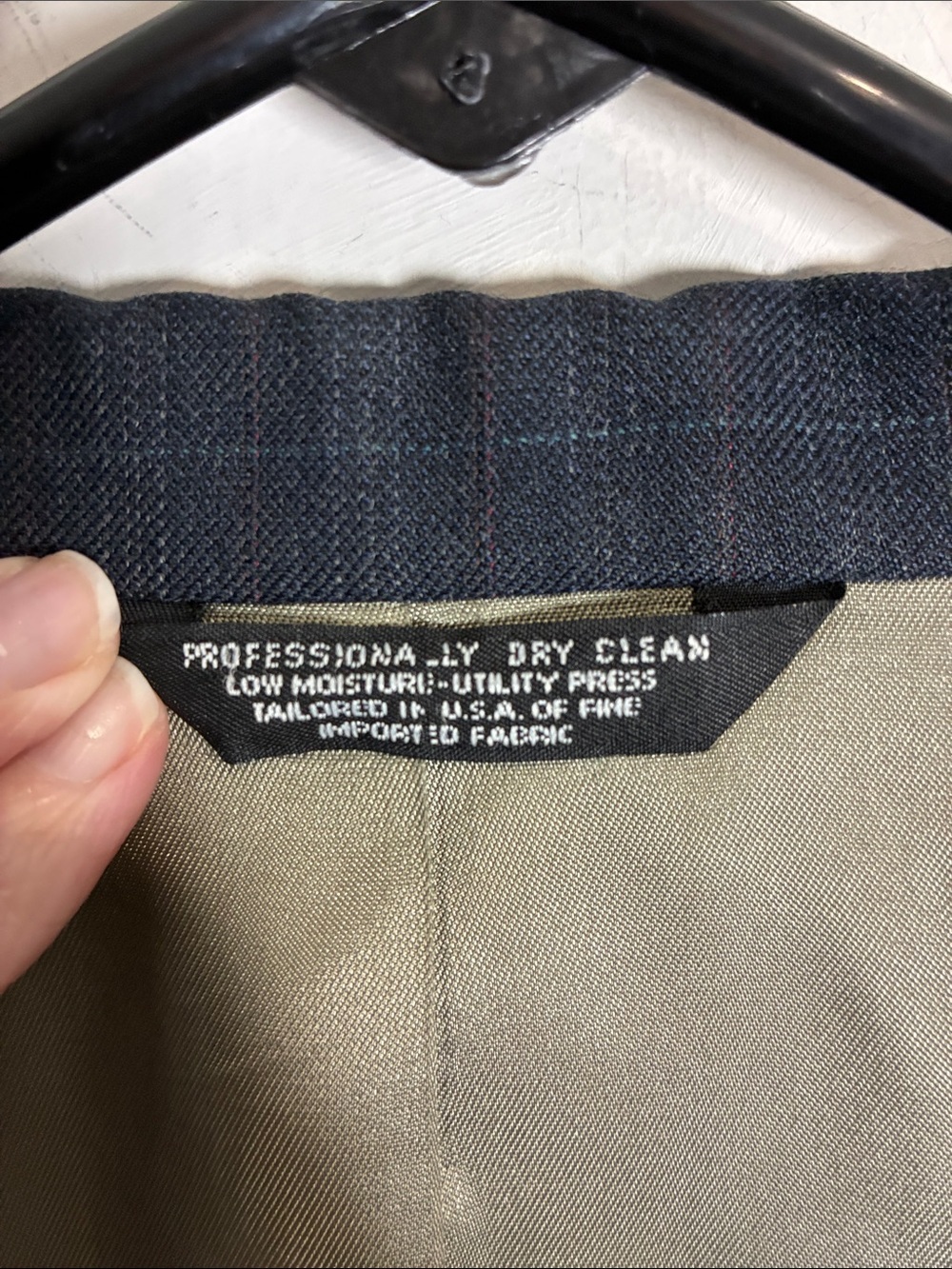 Nino Cerruti Rue Royale Wool Windowpane Sport Coat Blazer 40L Vintage Blue - Picture 7 of 12